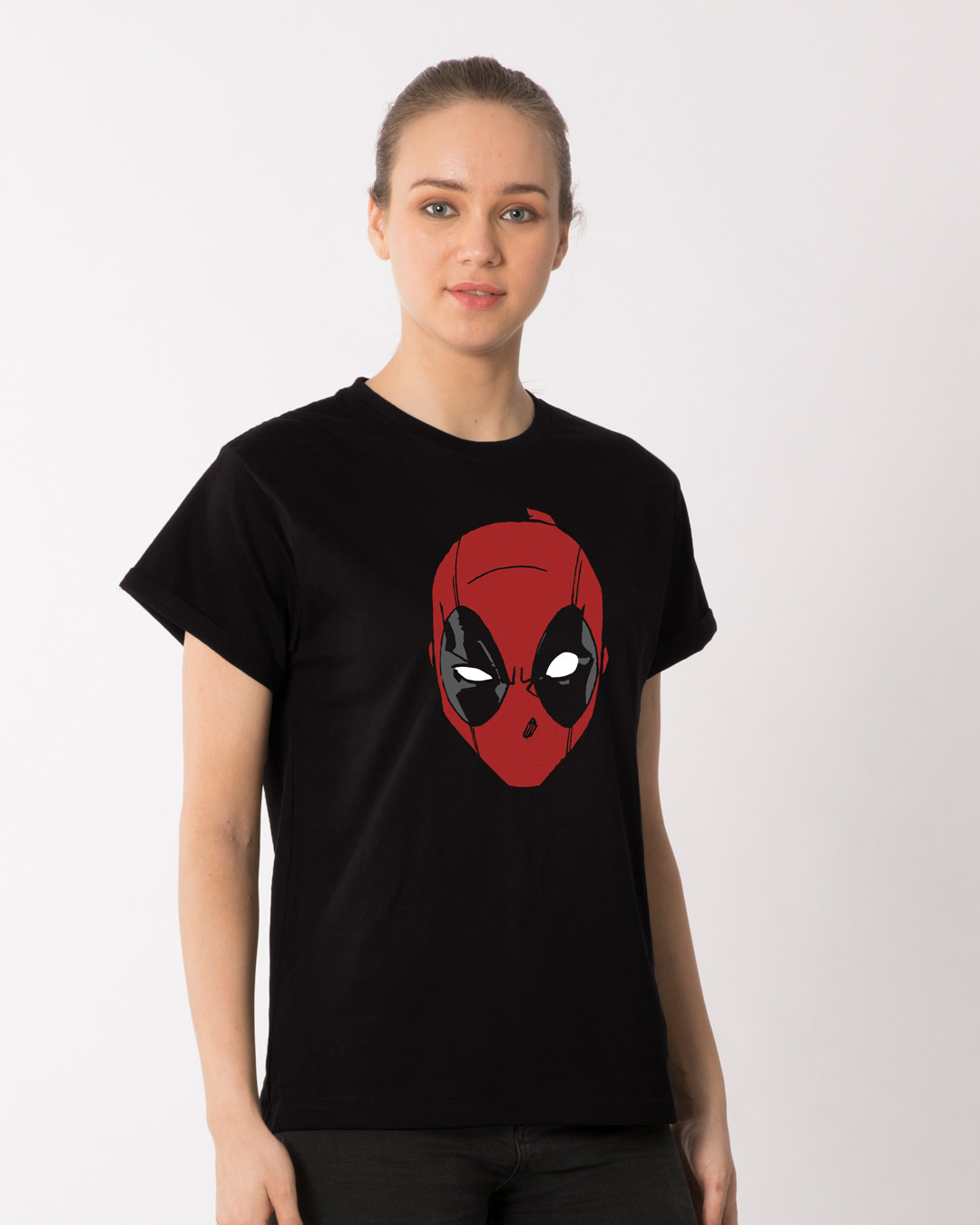 Shop Deadpool Mask Boyfriend T-Shirt (DPL)-Back