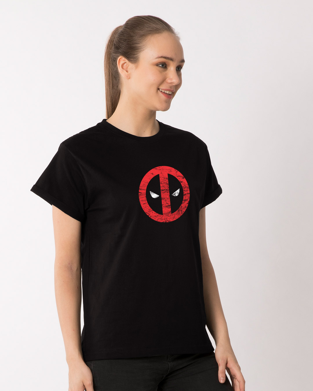 Shop Deadpool Minimal Boyfriend T-Shirt (DPL)-Back