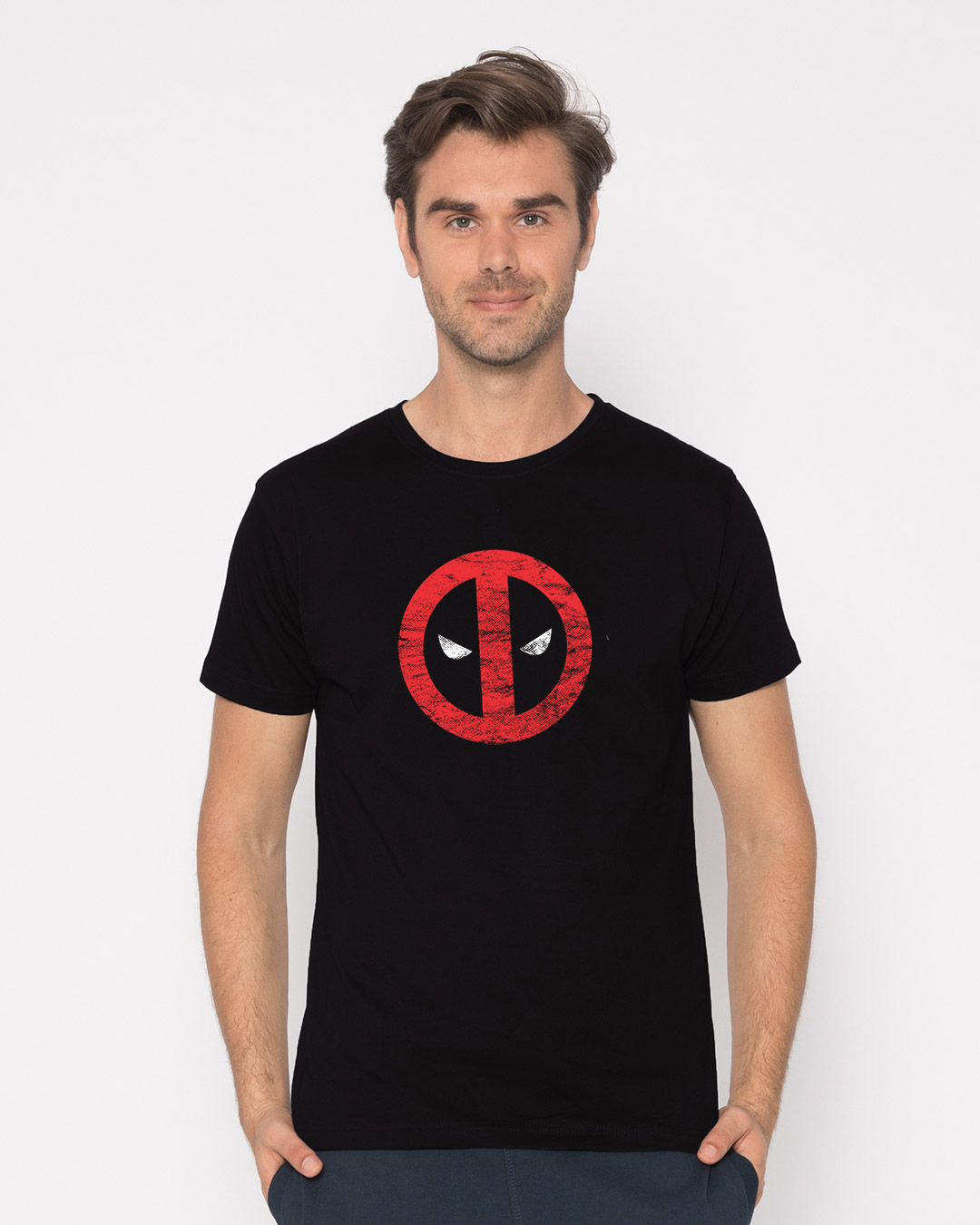 Shop Deadpool Minimal Half Sleeve T-Shirt (DPL)-Back