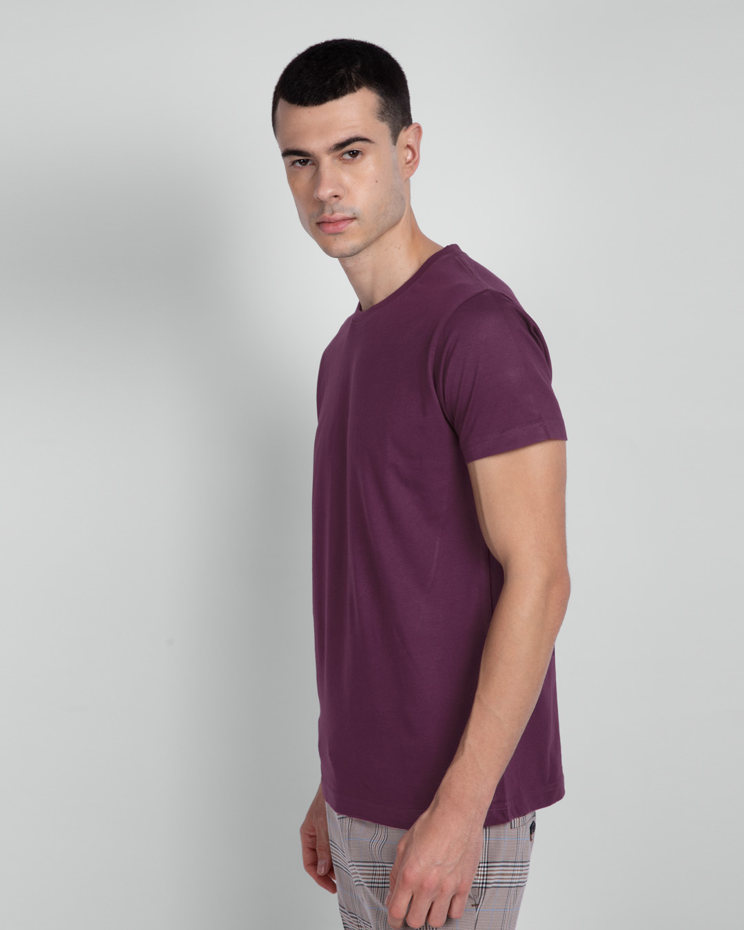 Shop Deep Purple Half Sleeve T-Shirt-Back