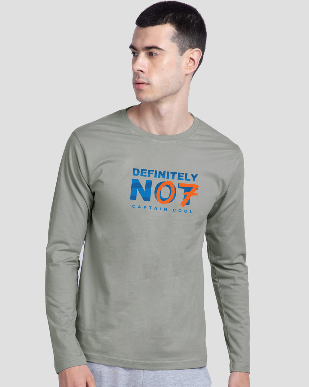 Shop Men's Grey Definitely Not 7 Typography T-shirt-Back