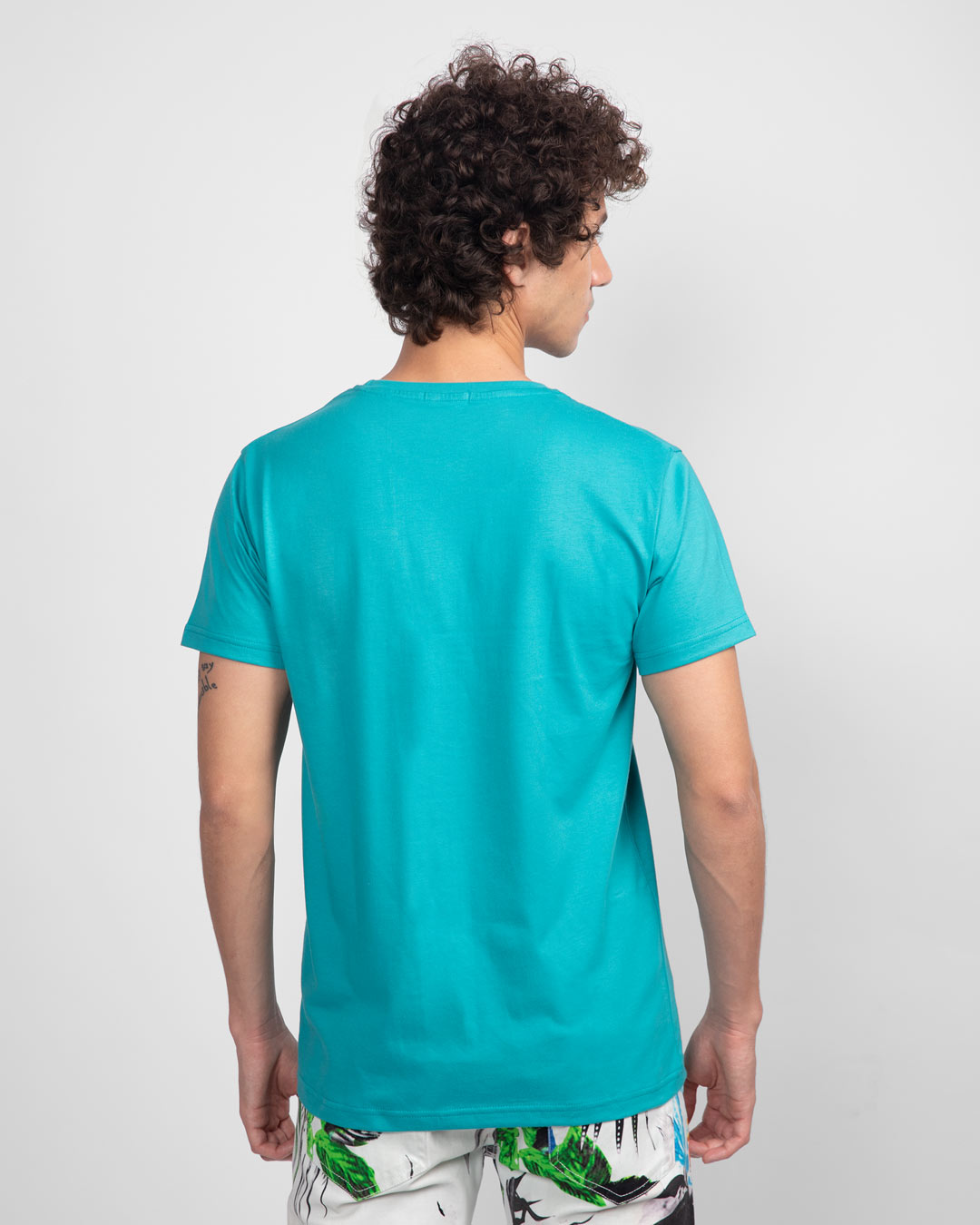 Shop Definitely Not 7 Half Sleeve T-Shirt Tropical Blue-Back