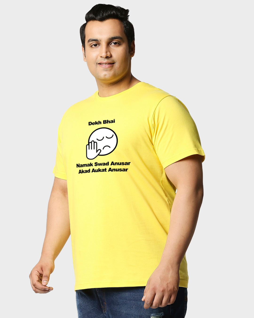 Shop Dekh Bhai Dekh Half Sleeves Plus Size T-Shirt-Back
