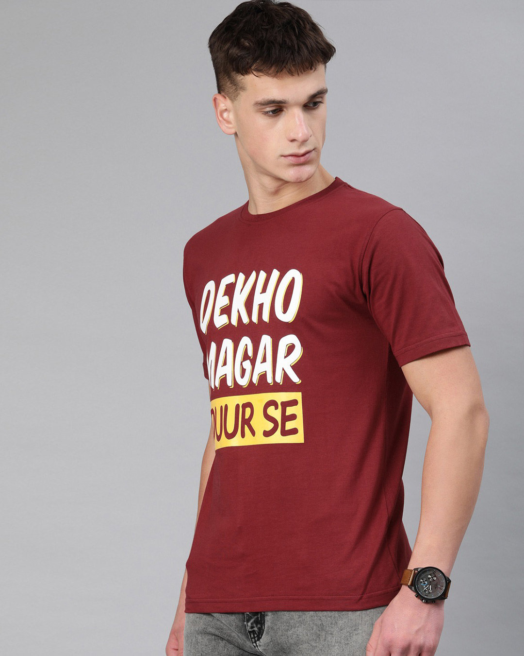 Shop Dekho Magar Duur Se Half Sleeve T-shirt For Men's-Back