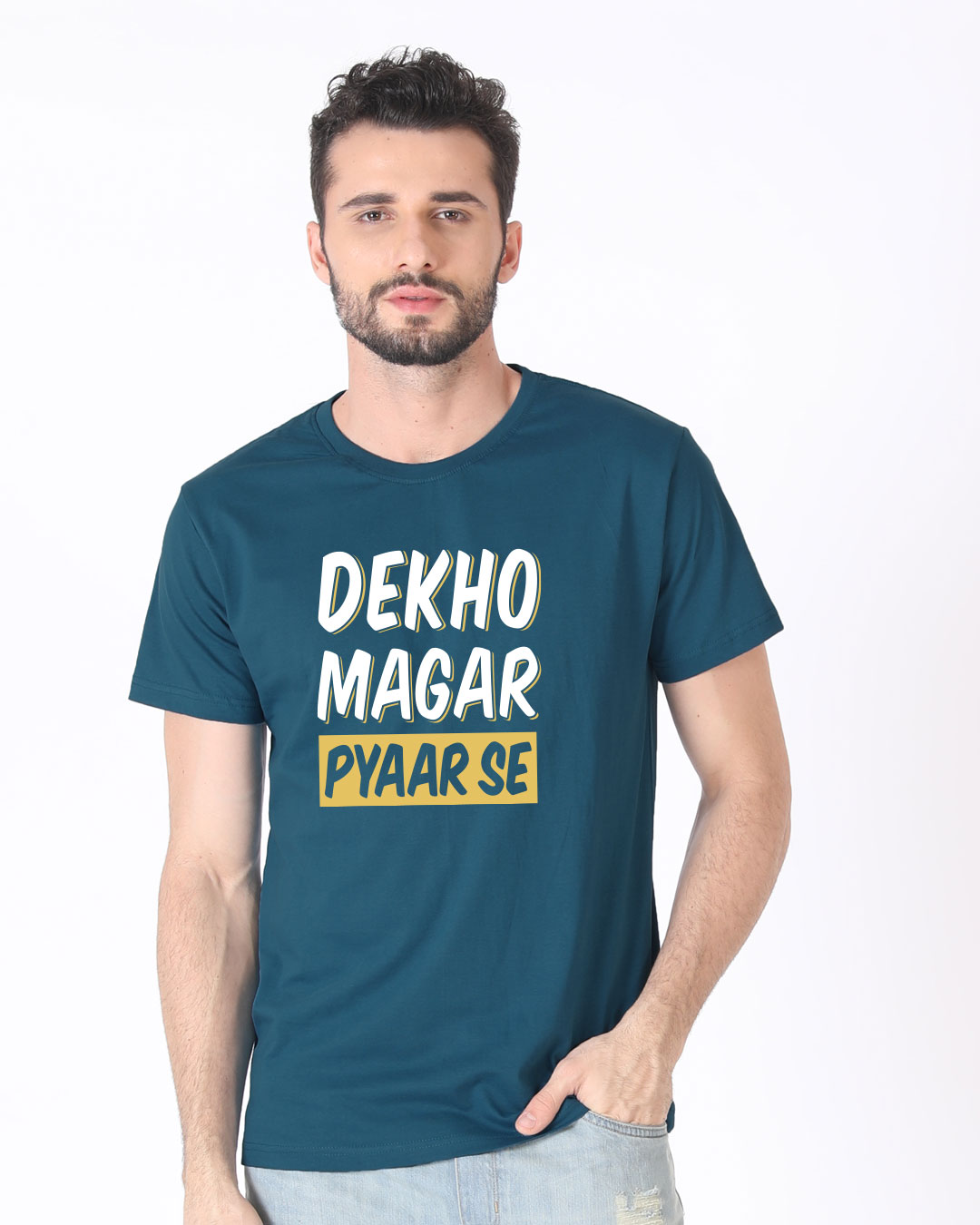 Shop Dekho Magar Pyaar Se Half Sleeve T-Shirt-Back