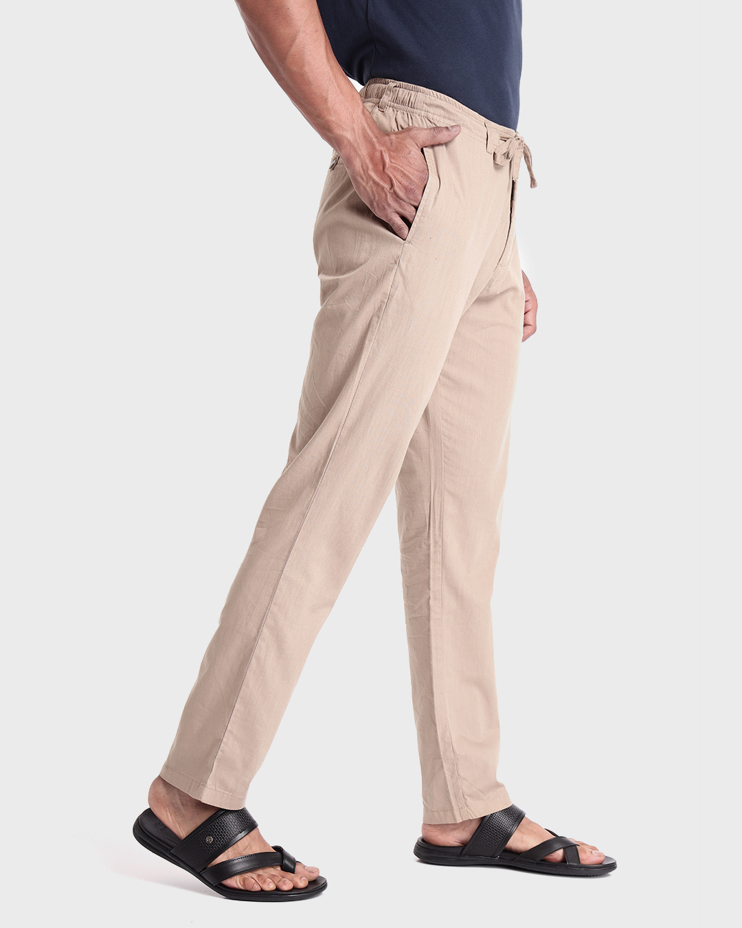 Shop Men's Desert Beige Trousers-Back