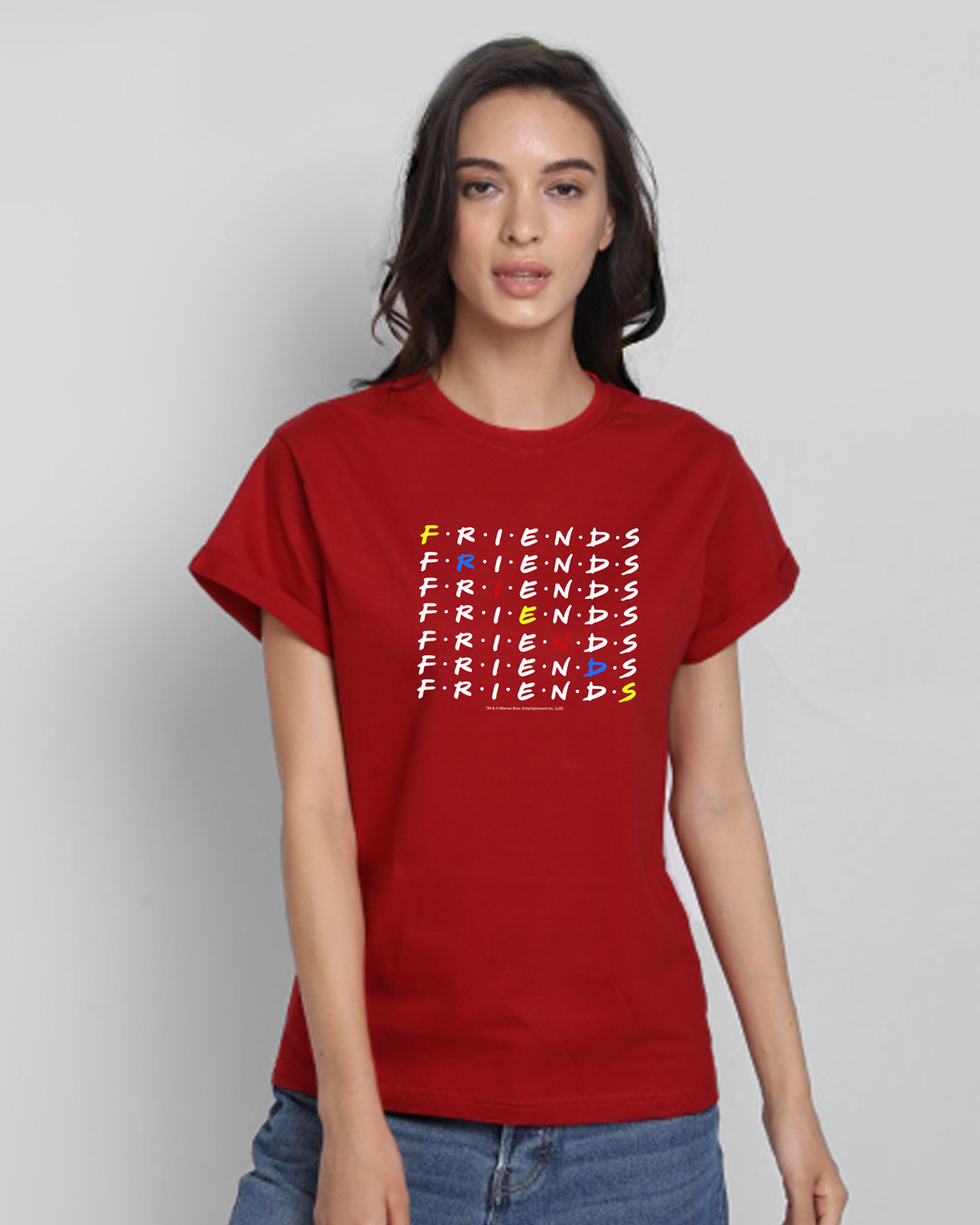 Shop Diagonal Friends Boyfriend T-Shirt (FRL)-Back