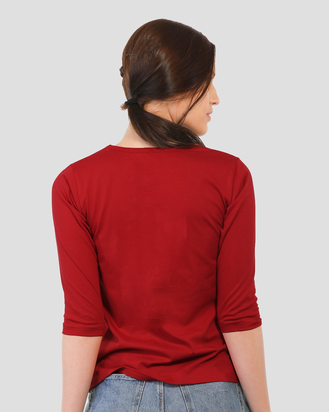 Shop Diet Kick Jerry Round Neck 3/4 Sleeve T-Shirt (TJL) Bold Red-Back
