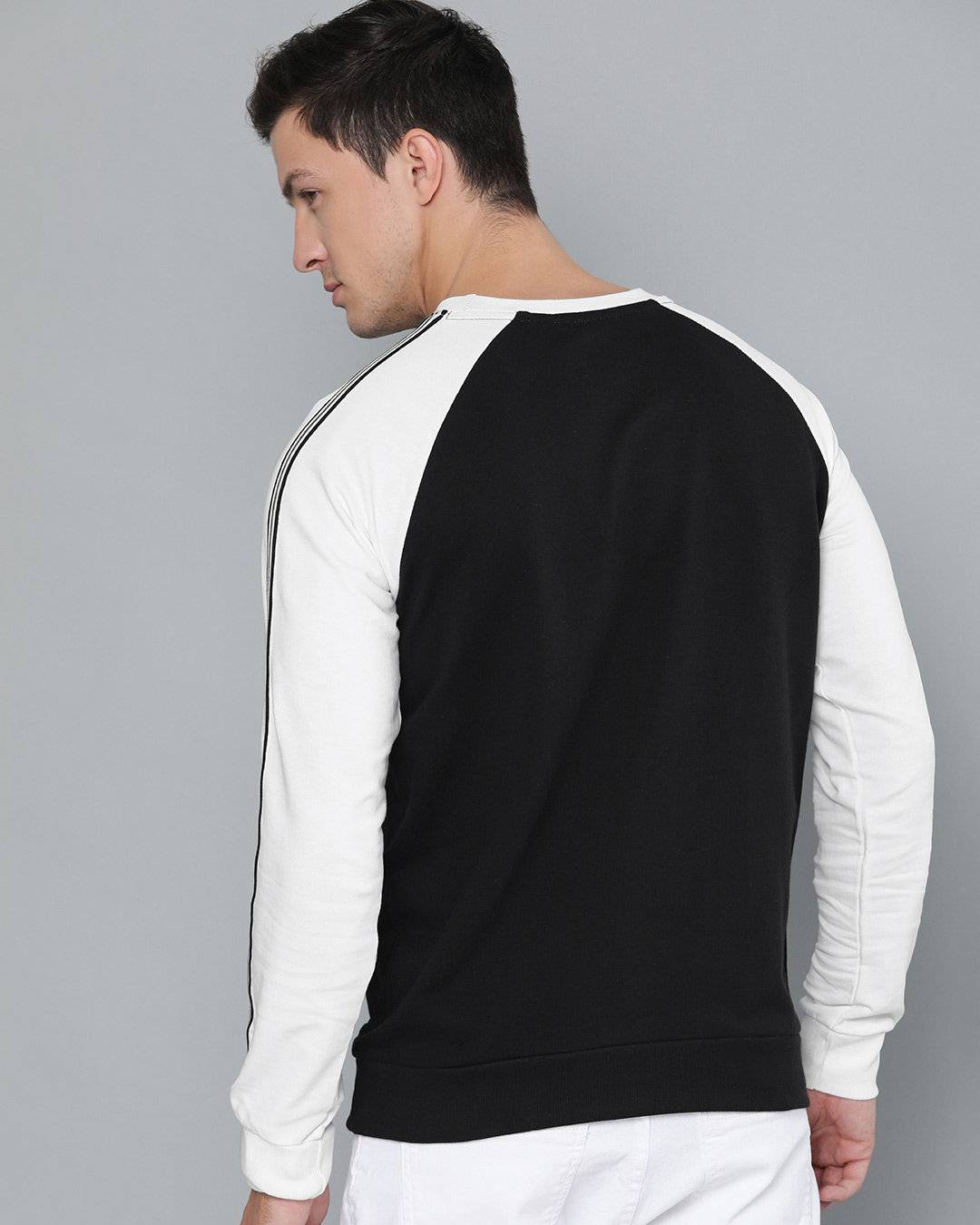 Shop Black Solid Sweatshirt-Back