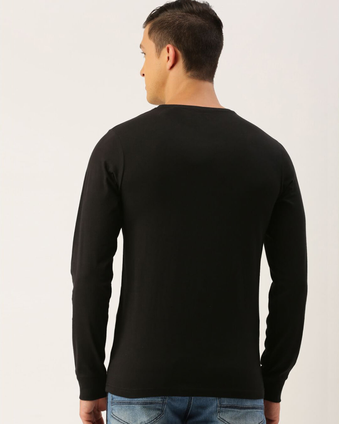 Shop Men's Black Typography Slim Fit T-shirt-Back