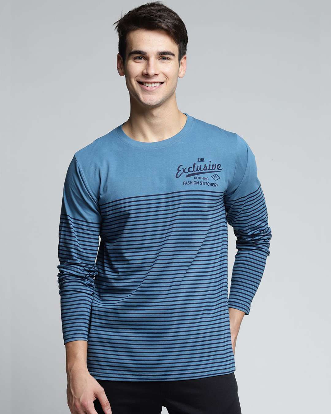 Buy Difference Of Opinion Blue Striped T Shirt For Men Blue Online At Bewakoof 