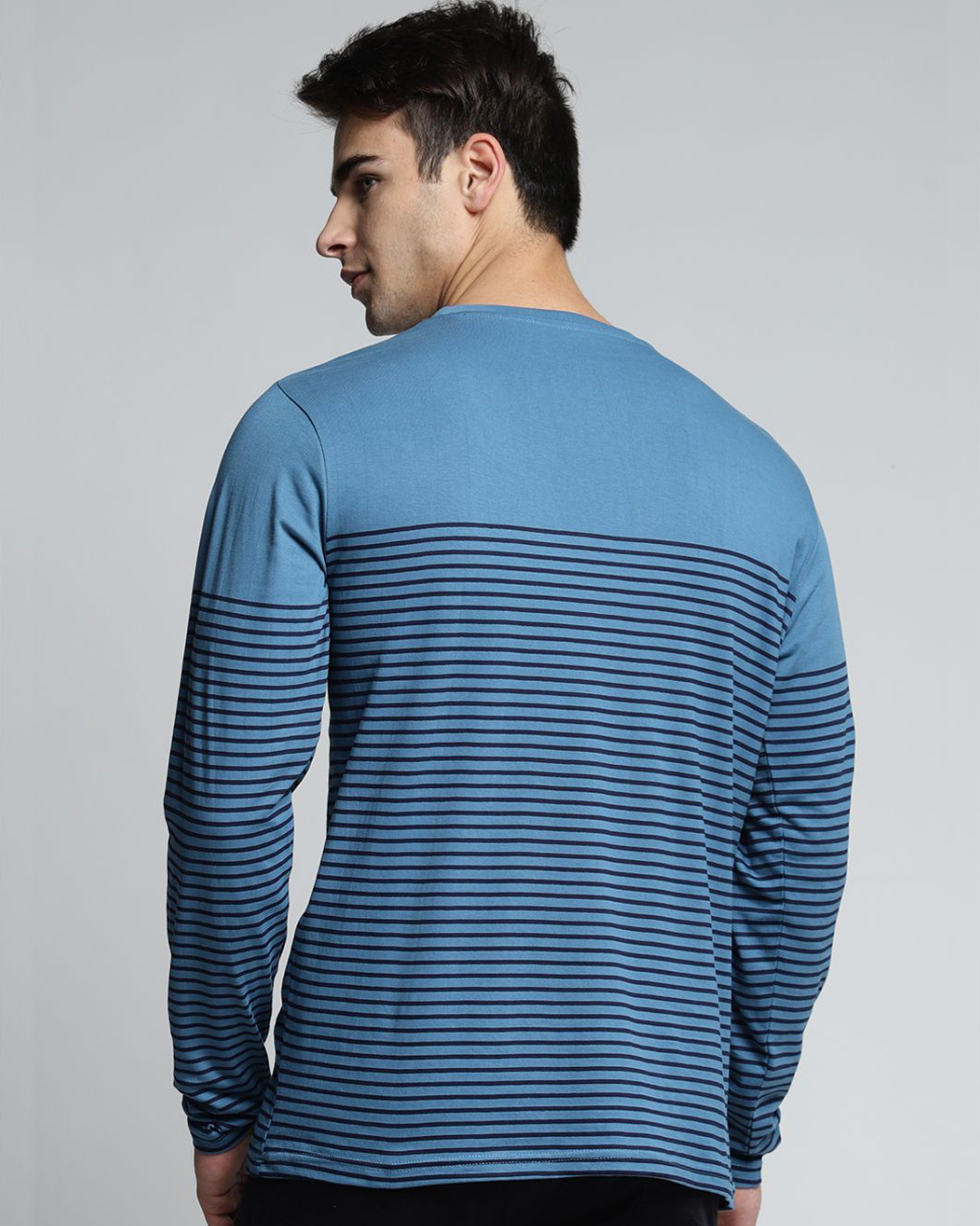 Shop Blue Striped T Shirt-Back