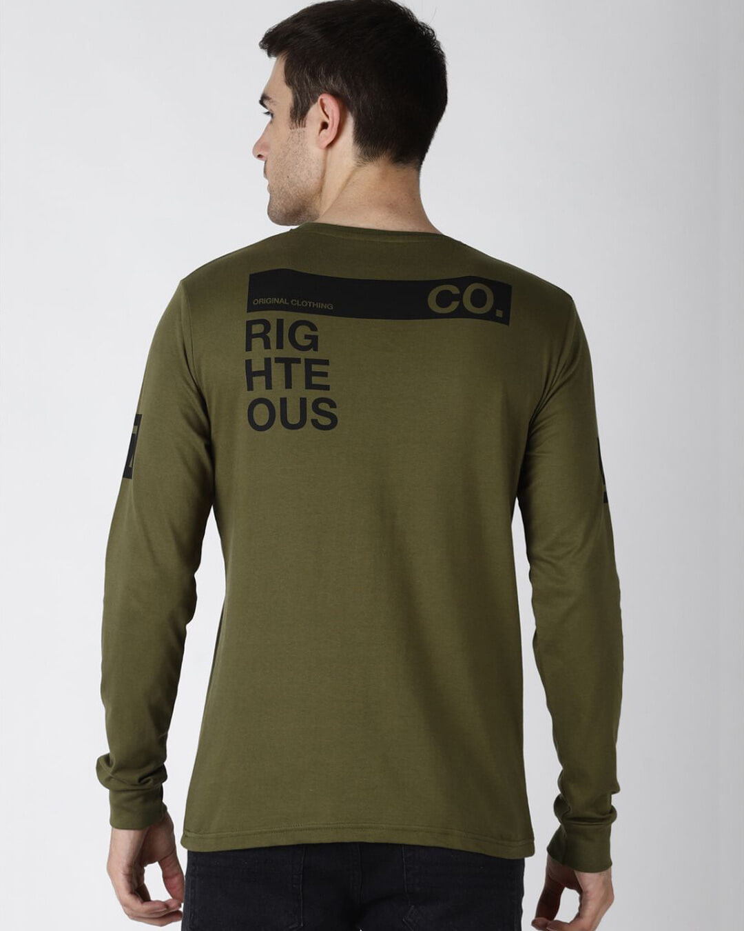 Shop Green Typography T Shirt-Back