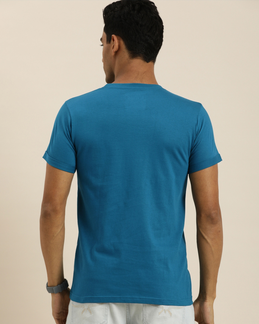 Shop Men's Blue Graphic Print T-shirt-Back