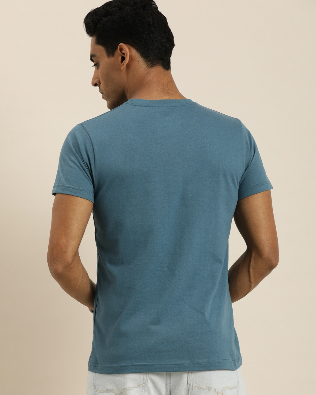 Shop Men's Blue Graphic Print T-shirt-Back