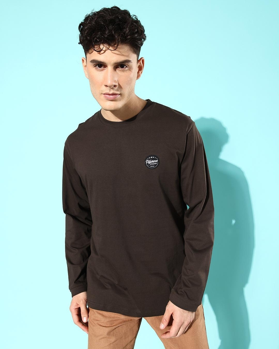 Shop Men's Brown Graphic Printed Oversized T-shirt-Back