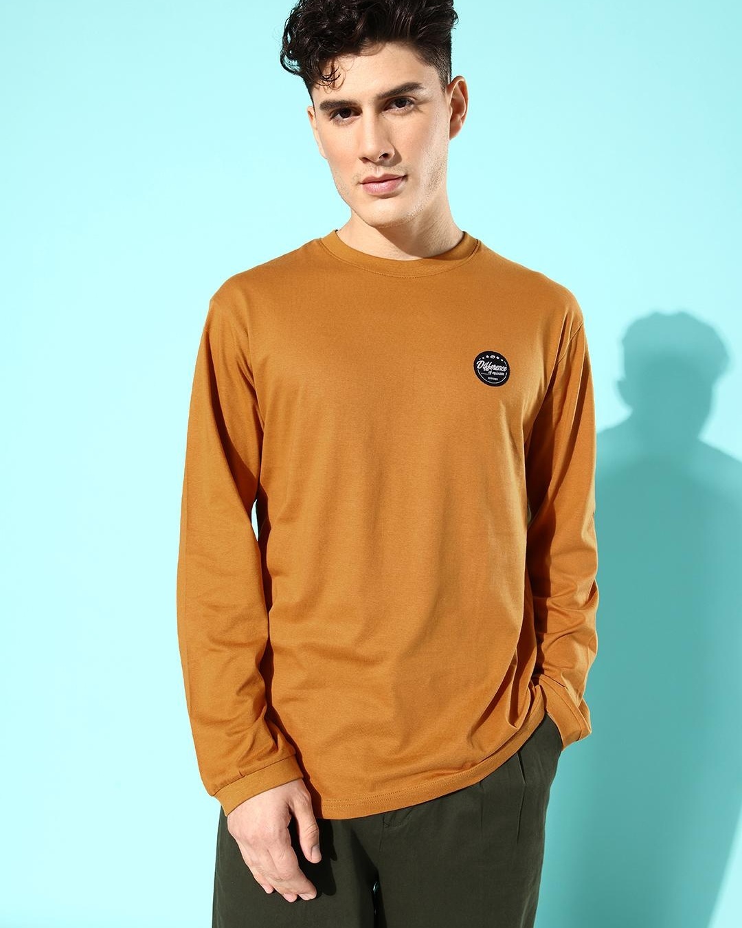 Shop Men's Brown Graphic Printed Oversized T-shirt-Back