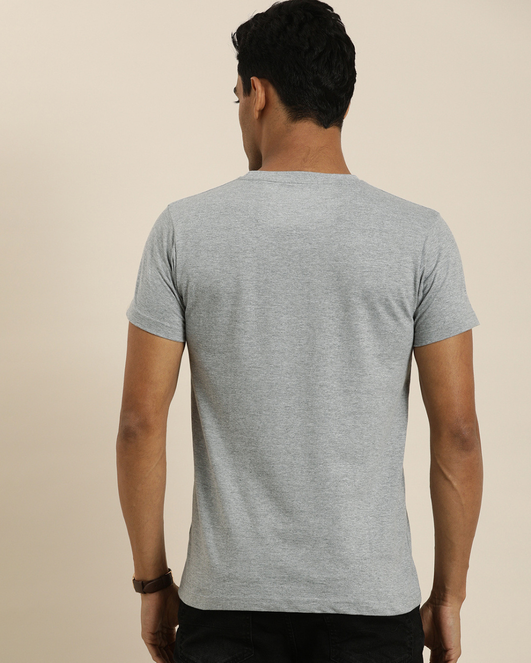 Shop Men's Grey Graphic Print T-shirt-Back