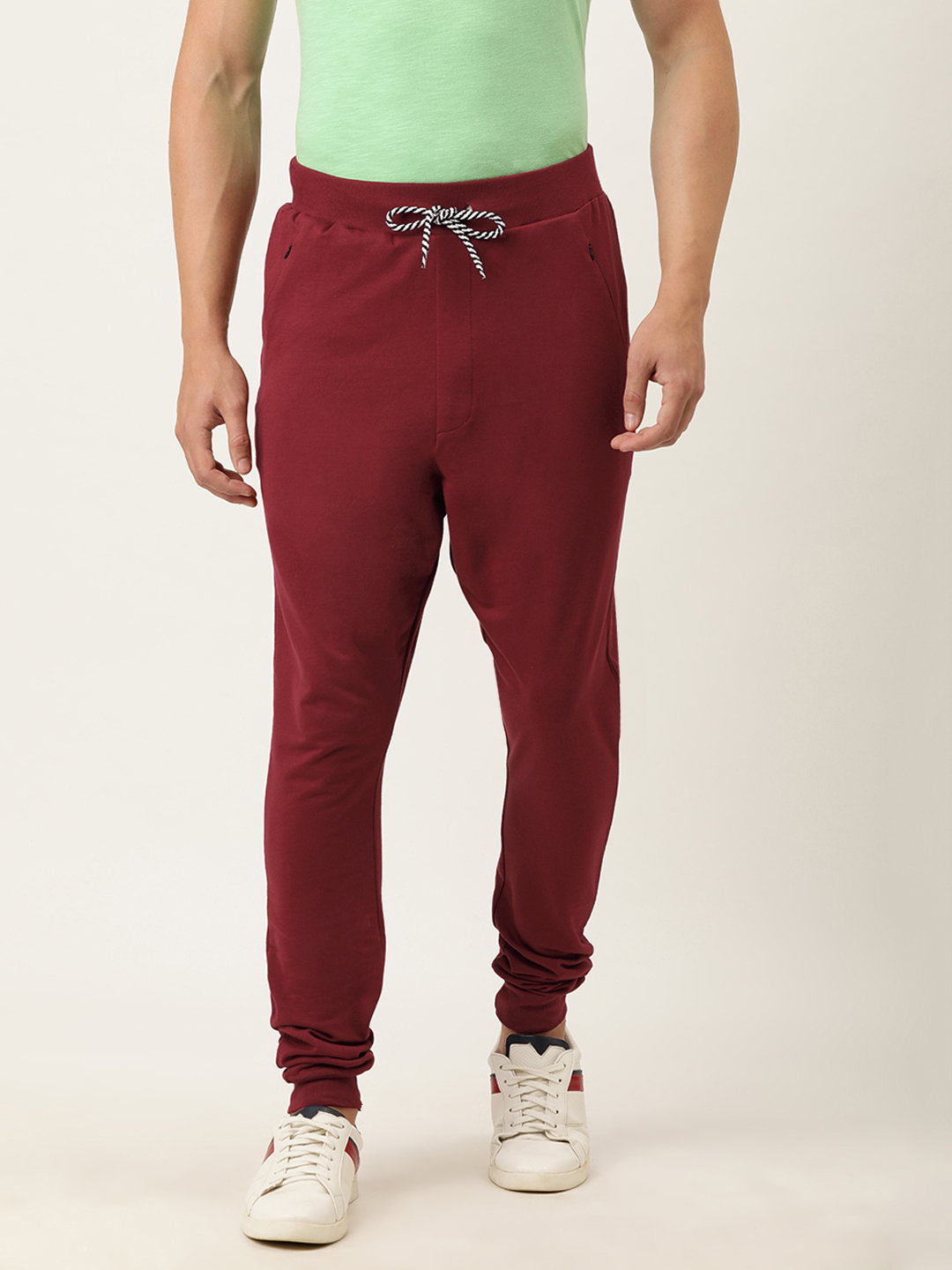 Buy Difference of Opinion Men's Maroon Solid Joggers for Men Maroon ...