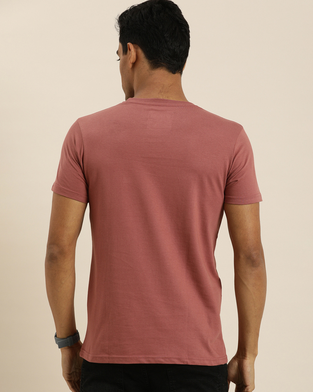 Shop Men's Pink Graphic Print T-shirt-Back