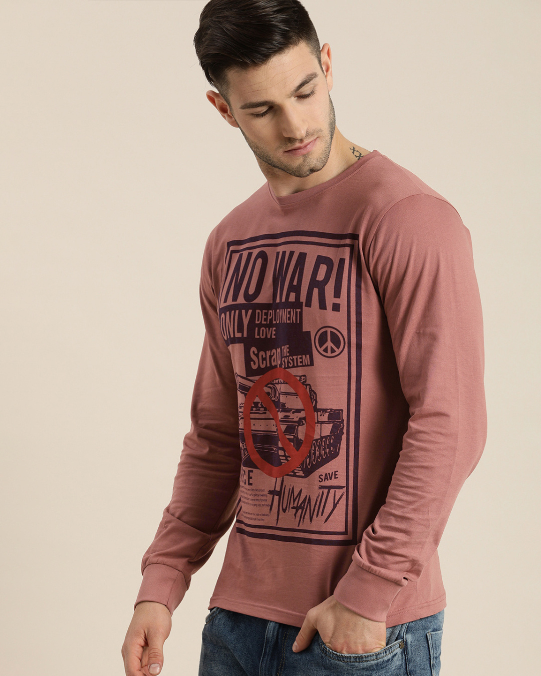 Buy Men's Pink Graphic Printed Tshirt for Men Pink Online at Bewakoof