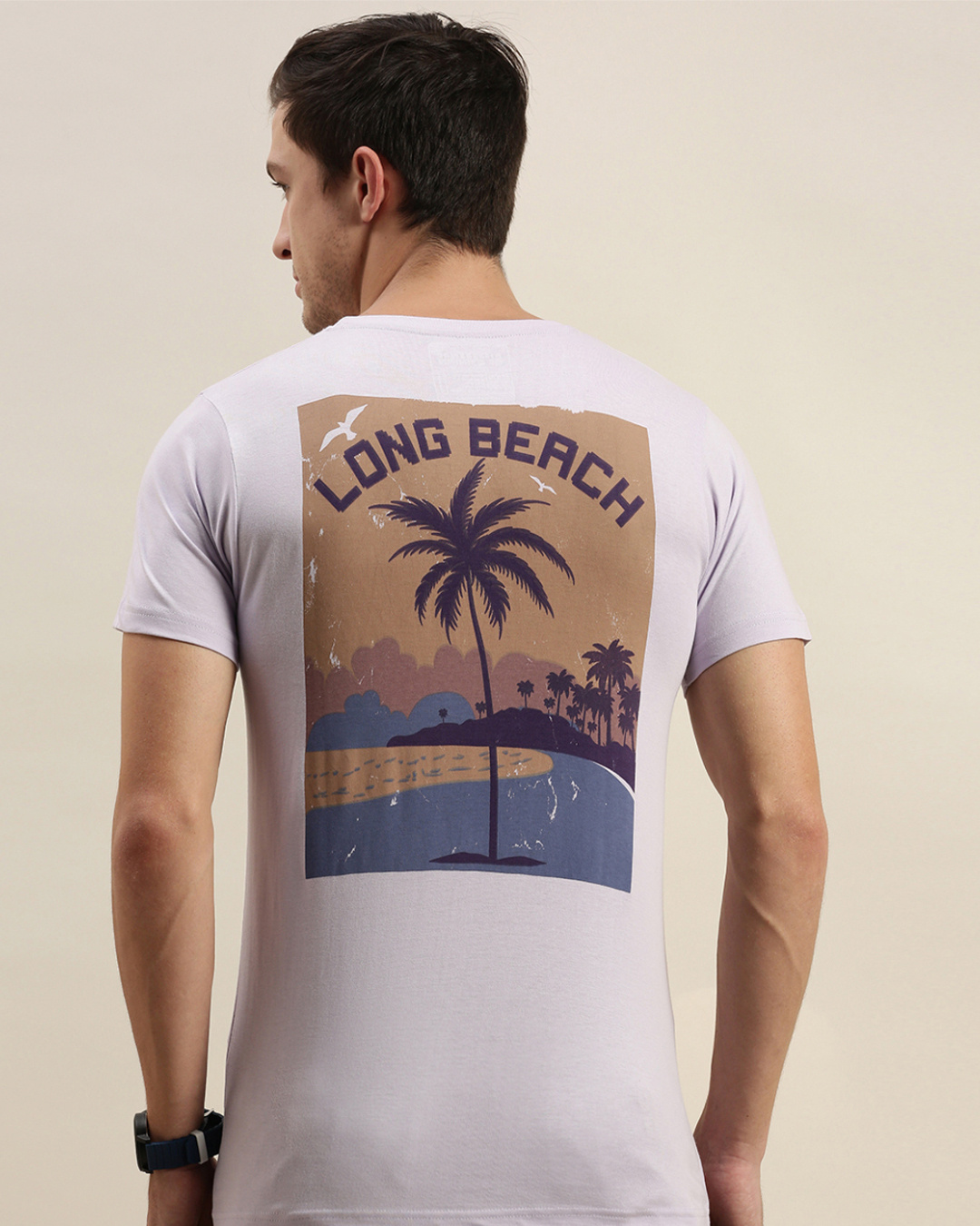 Shop Purple Graphic Print T Shirt 33-Back