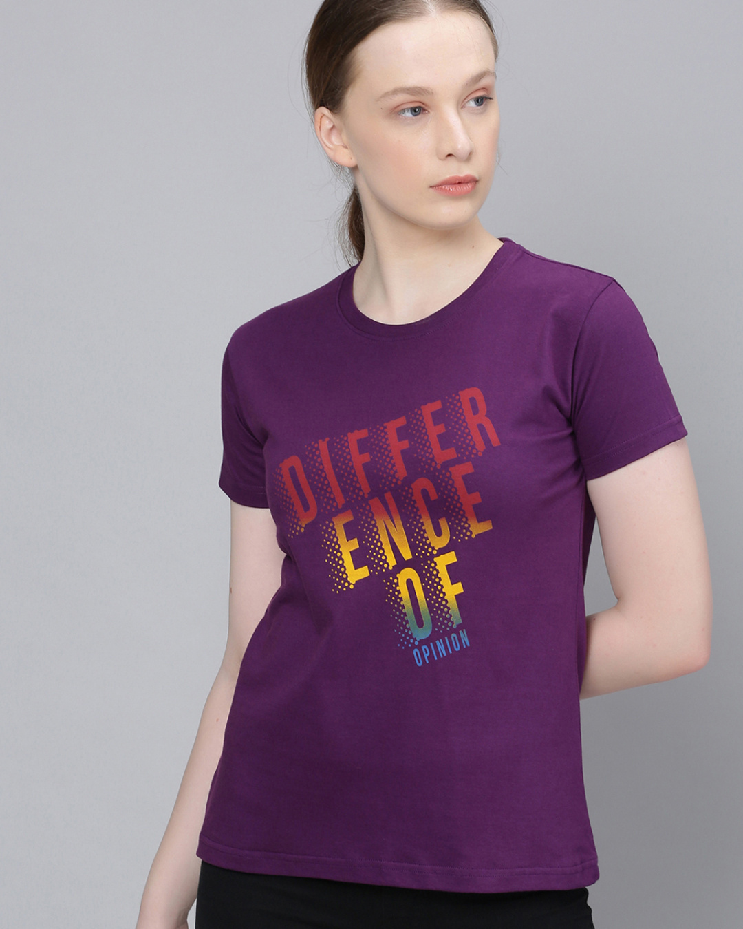 Shop Purple Typographic T Shirt-Front
