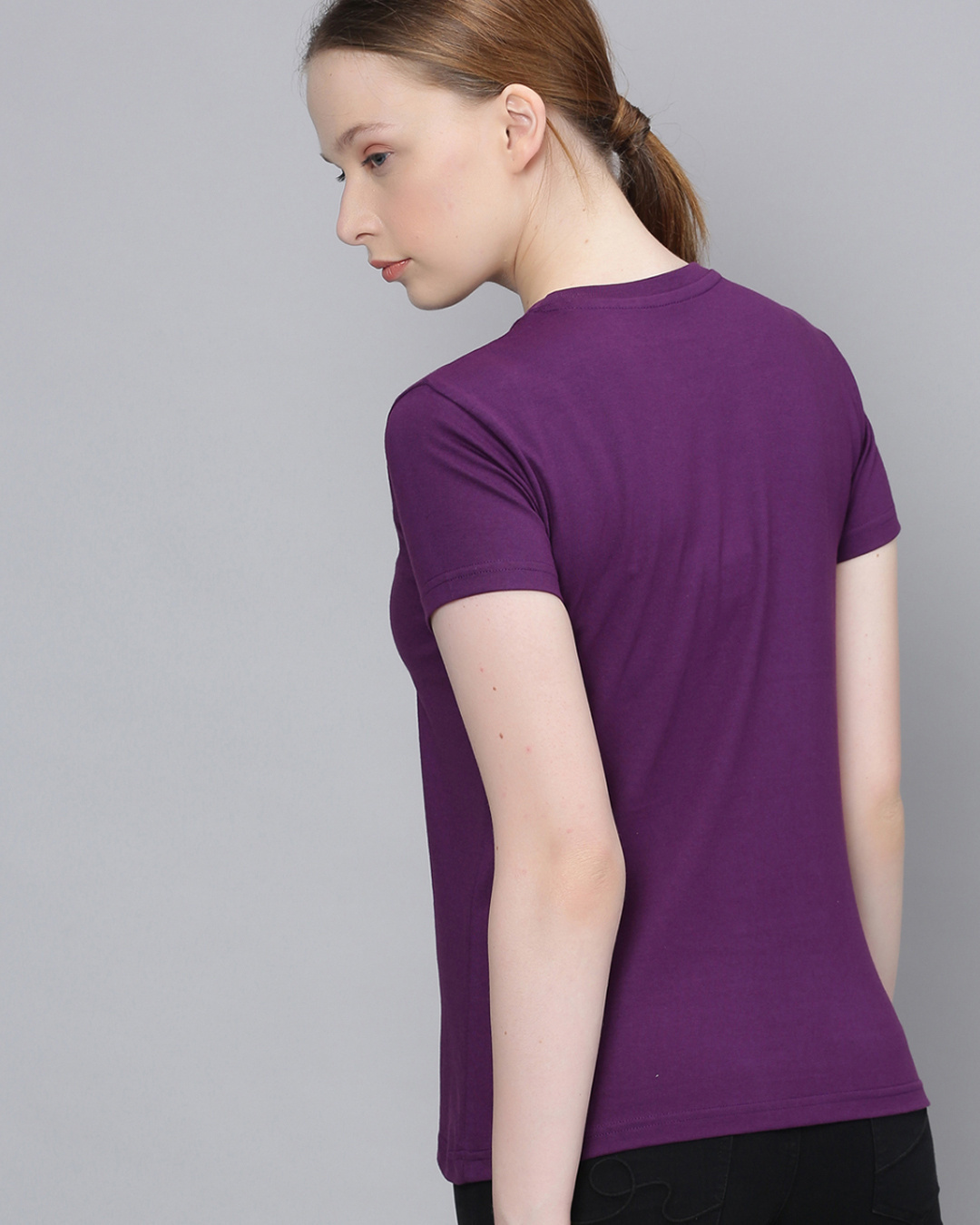 Shop Purple Typographic T Shirt-Back