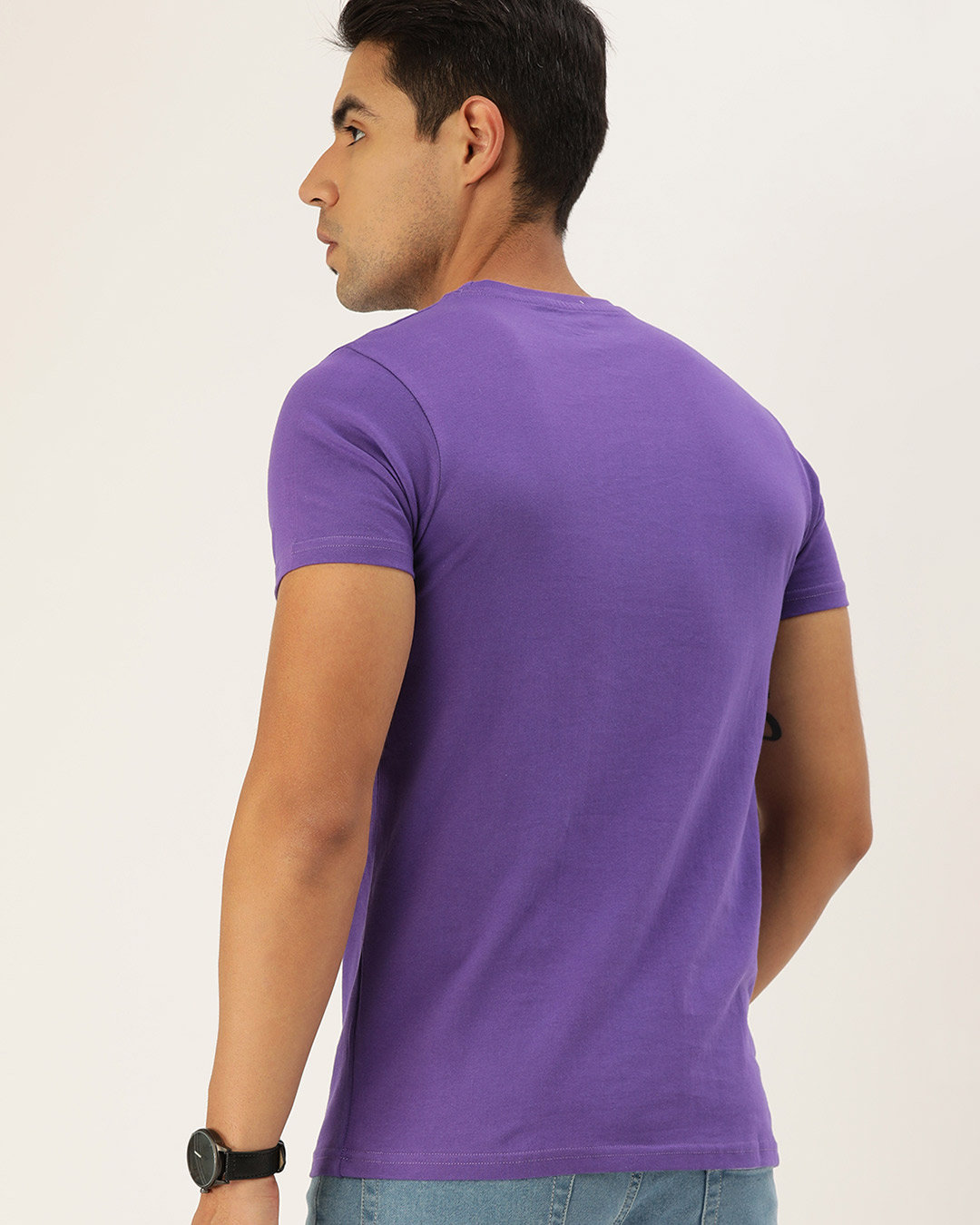 Shop Purple Typography T Shirt-Back