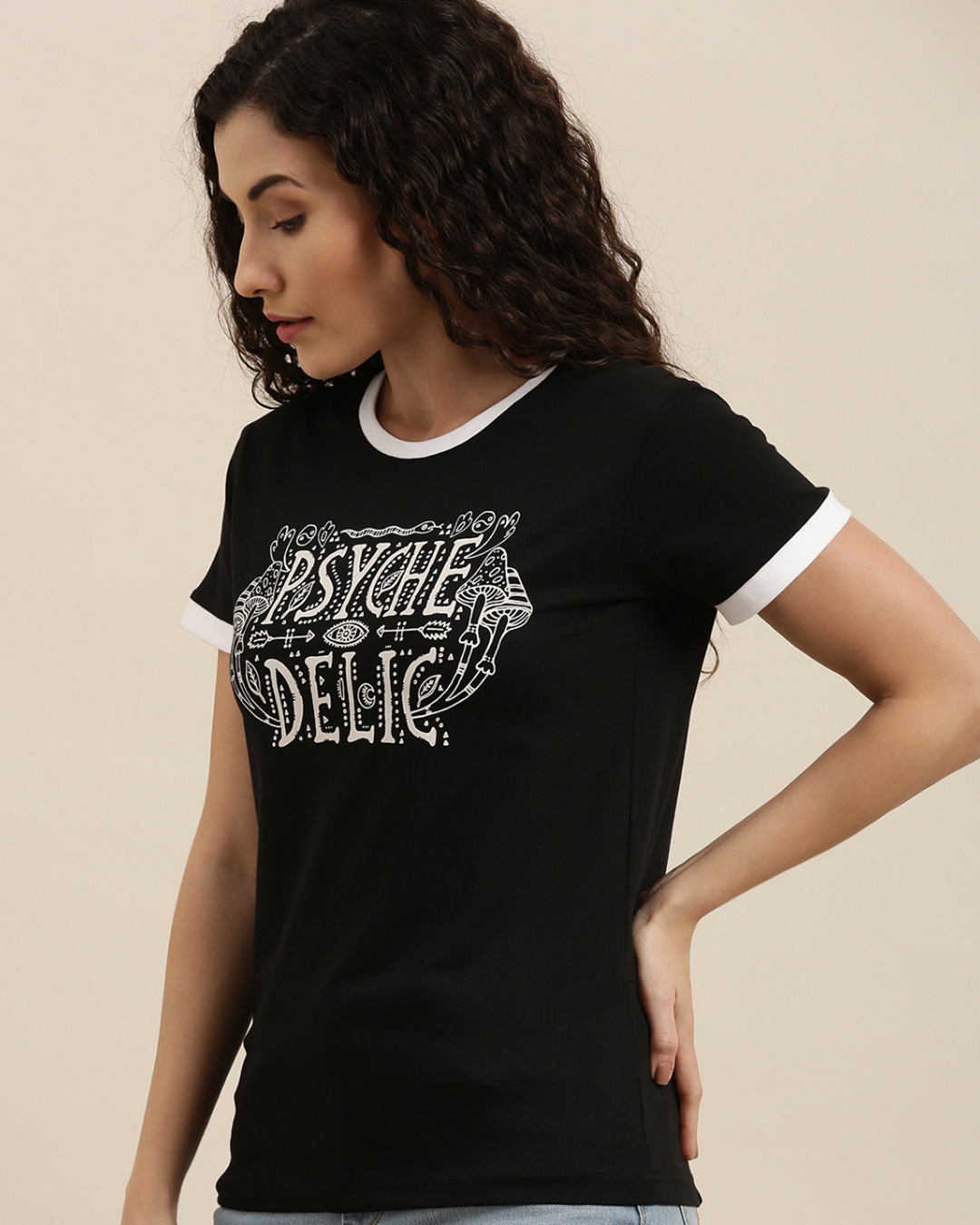 Buy Womens Black Typography Slim Fit T Shirt Online At Bewakoof 9009