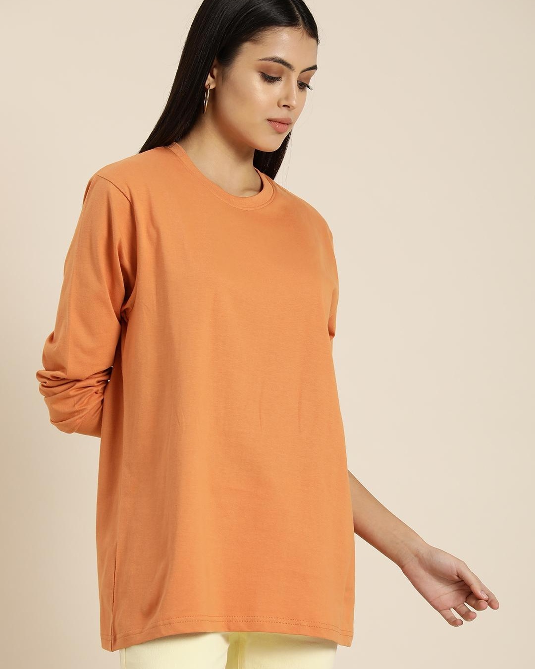 Shop Women's Brown Oversized T-shirt-Back