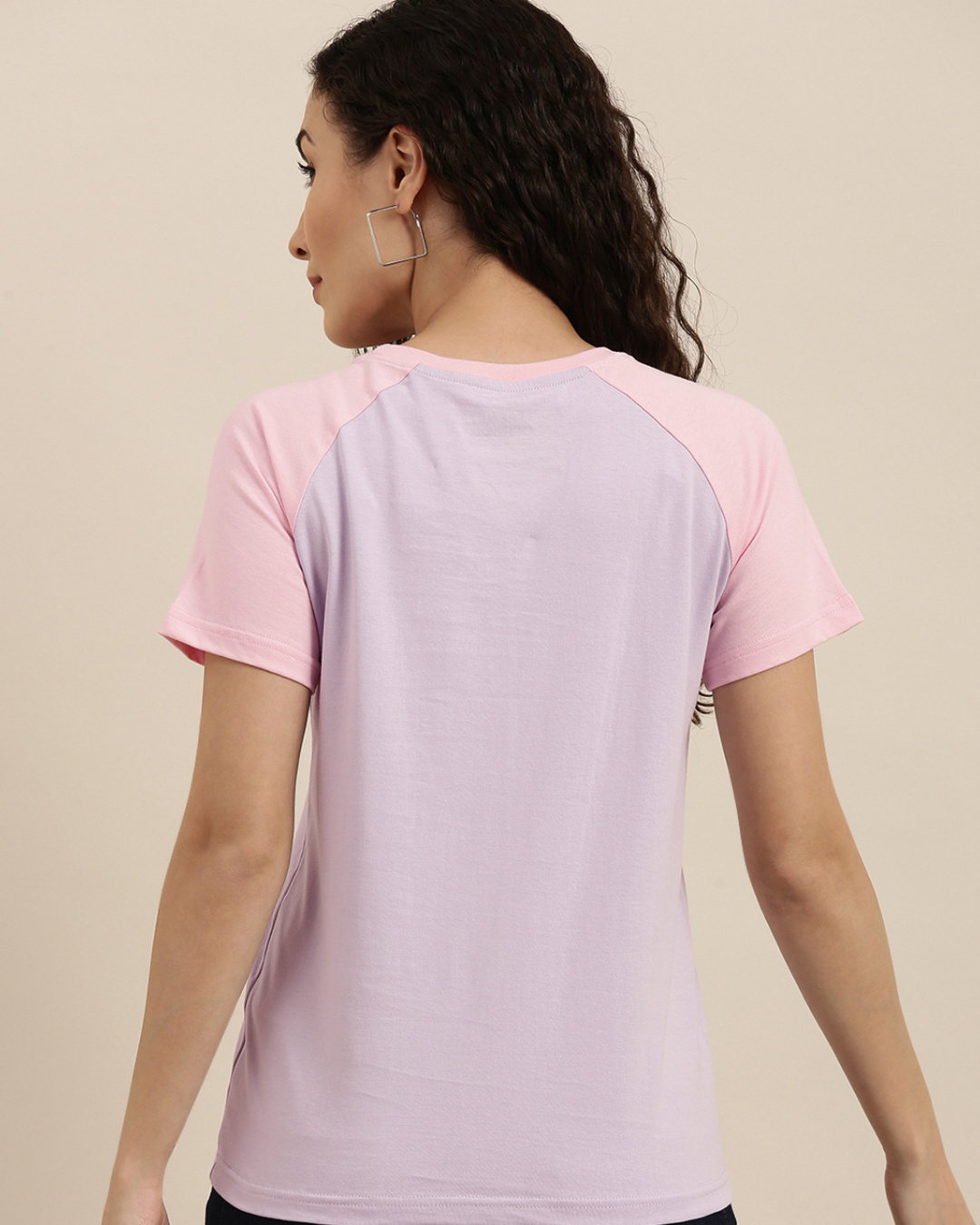 Shop Women's Lavender Graphic Slim Fit  T-shirt-Back