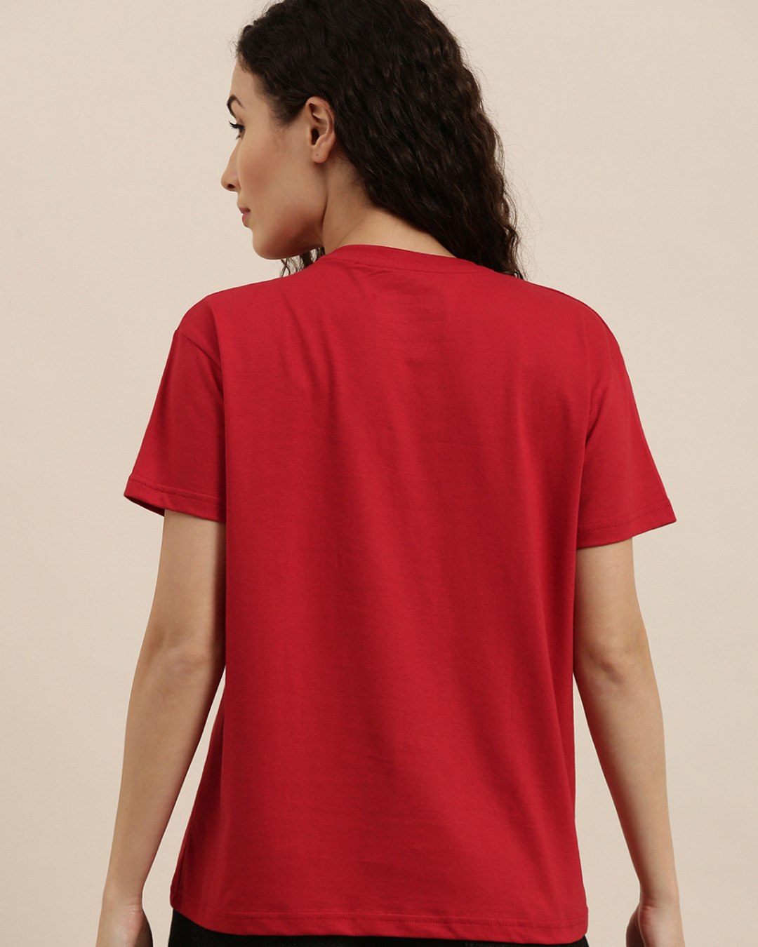 Shop Women's Red Graphic Boxy T Shirt-Back