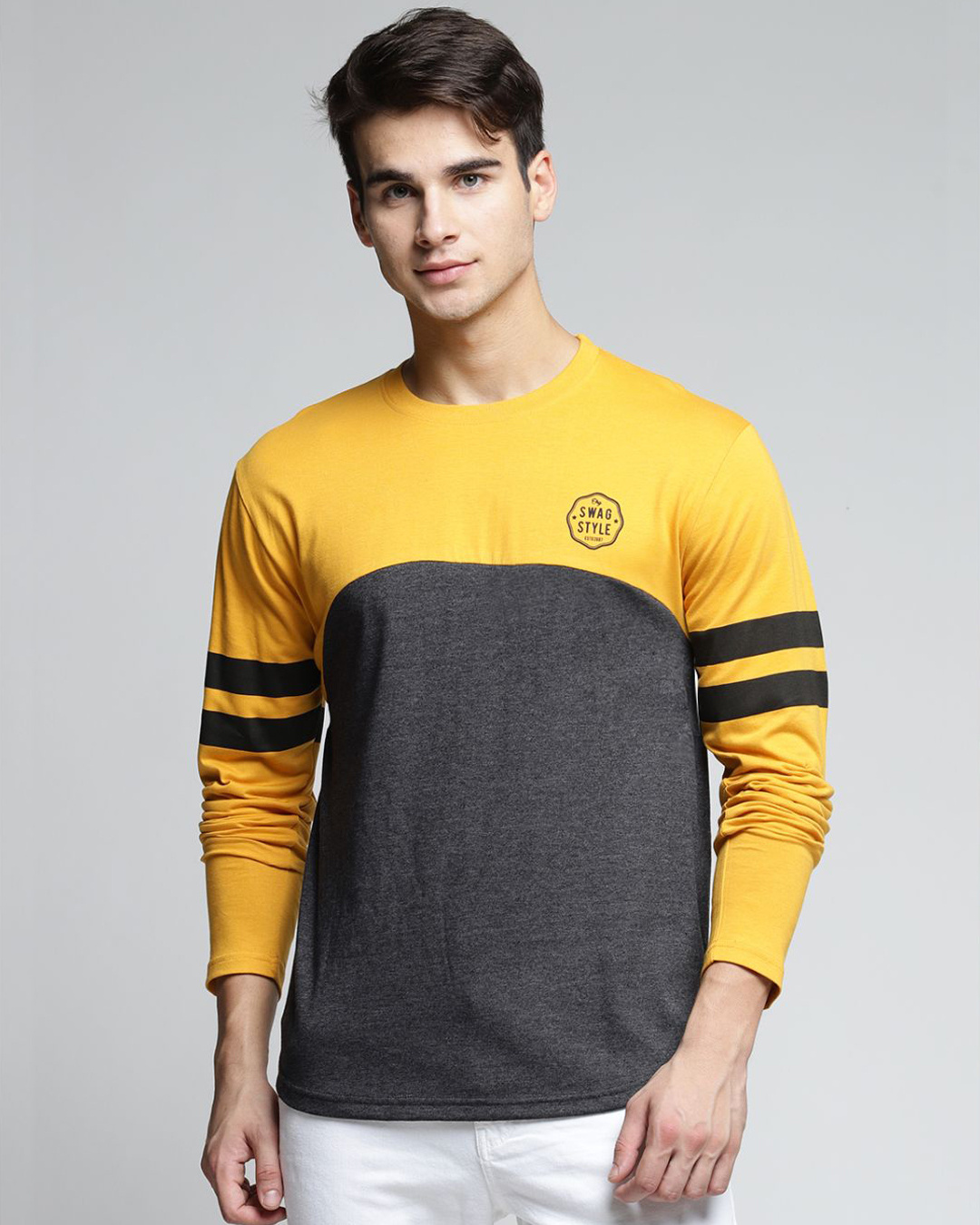 Buy Difference of Opinion Yellow Colourblocked T-Shirt Online at Bewakoof