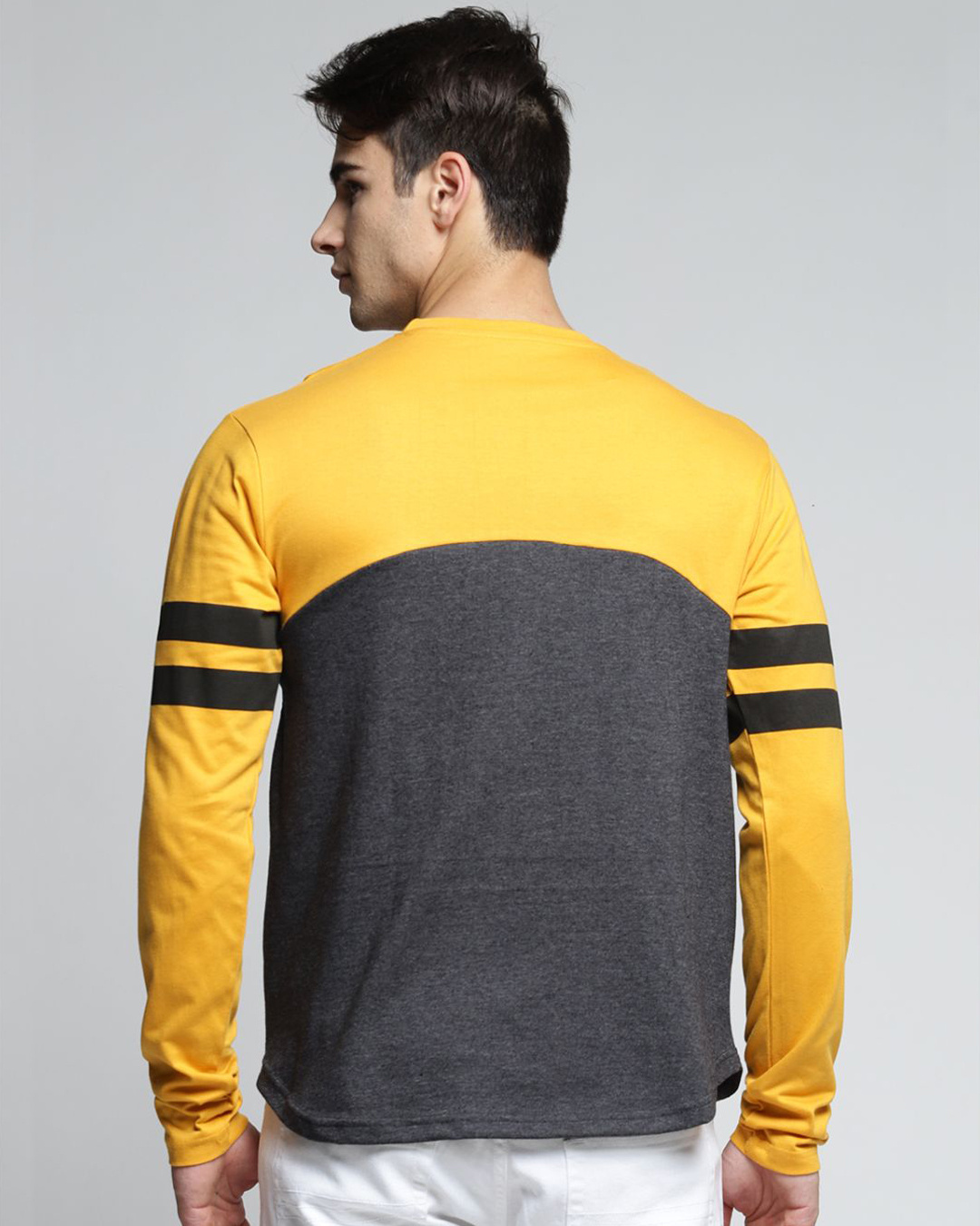Shop Yellow Colourblocked T Shirt-Back