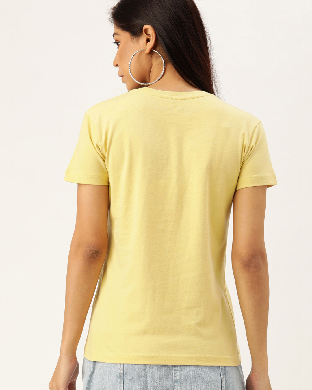 Shop Yellow Typographic T Shirt-Back