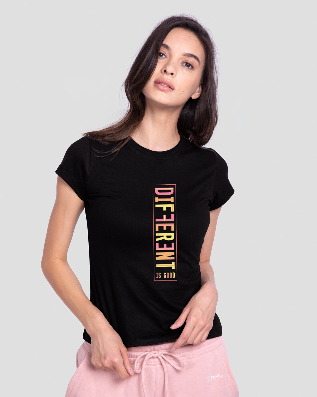 Shop Different Is Good Half Sleeve T-shirt For Women's-Back