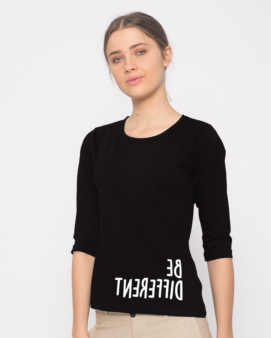 Shop Different Mirror Round Neck 3/4th Sleeve T-Shirt-Back