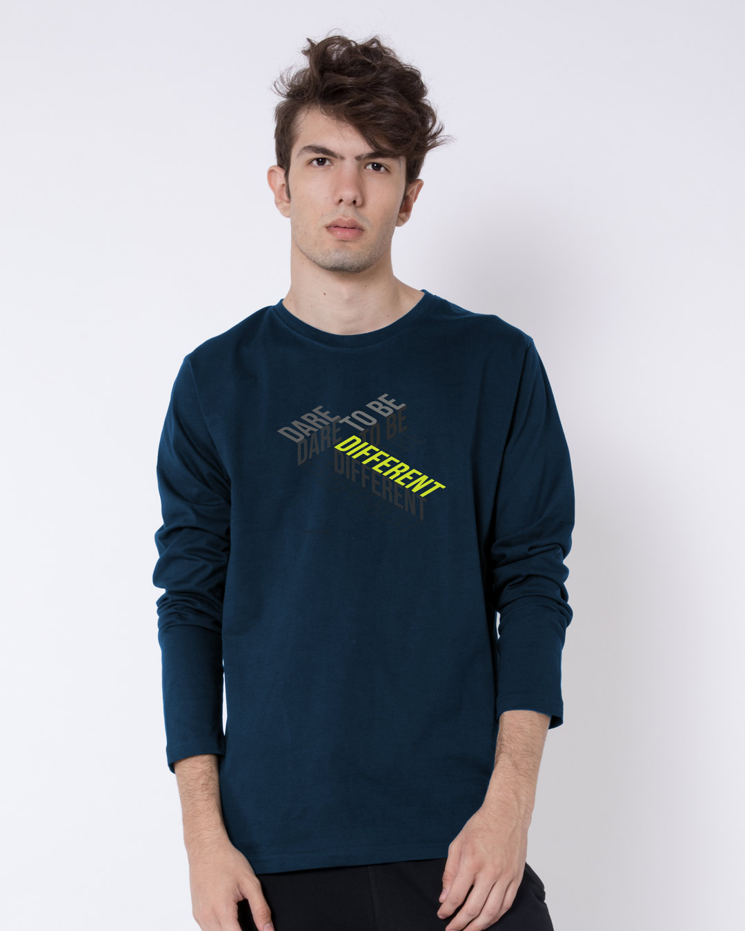 Shop Different Perspective Full Sleeve T-Shirt Navy Blue-Back