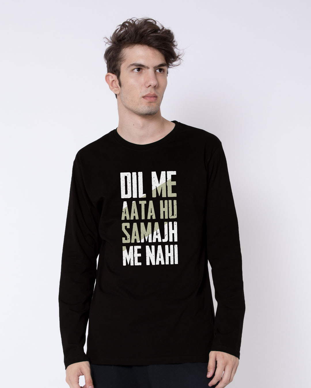 Buy Dil Me Aata Hu Printed Full Sleeve T-Shirt For Men Online India