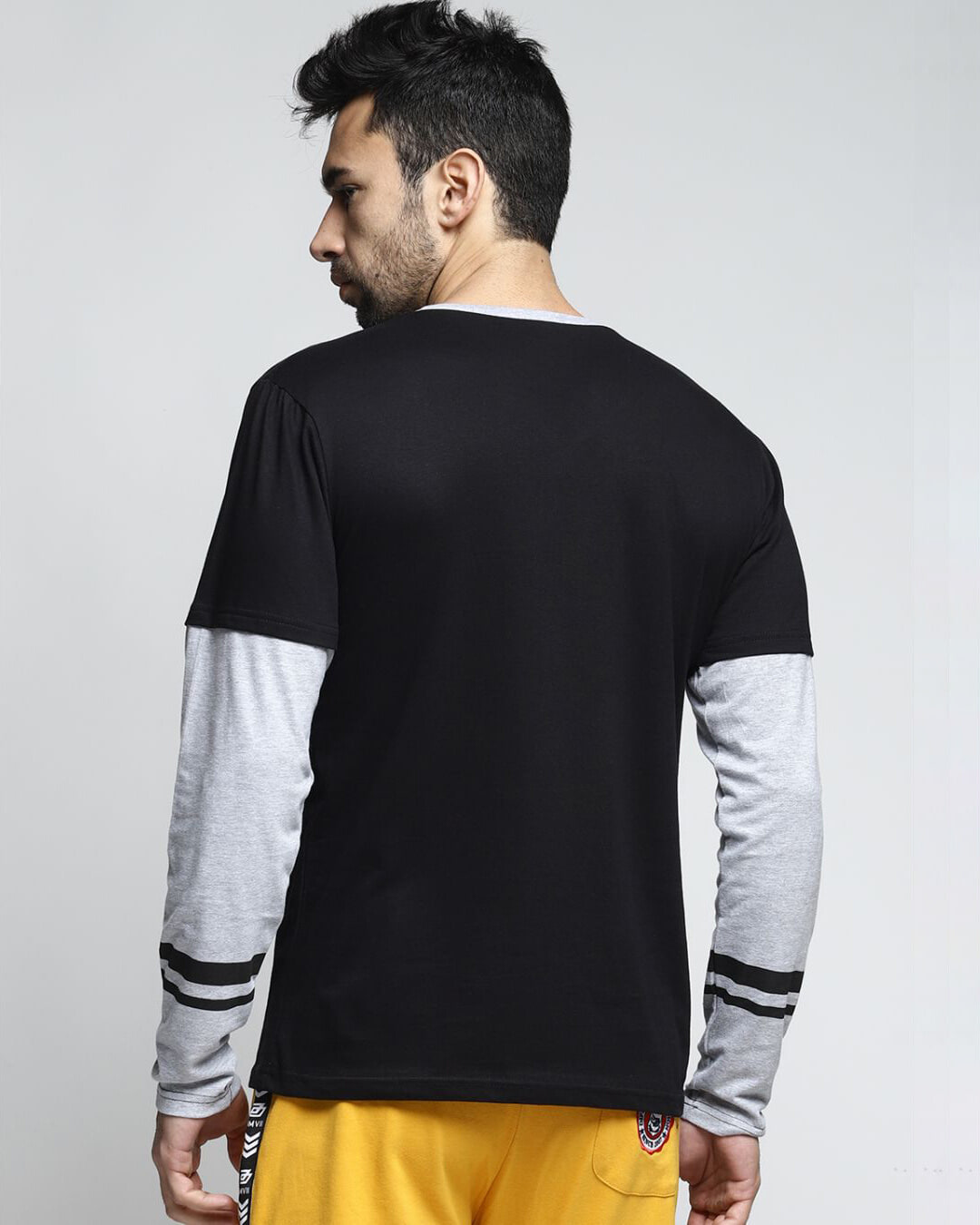 Shop Men's Black Solid T-shirt-Back