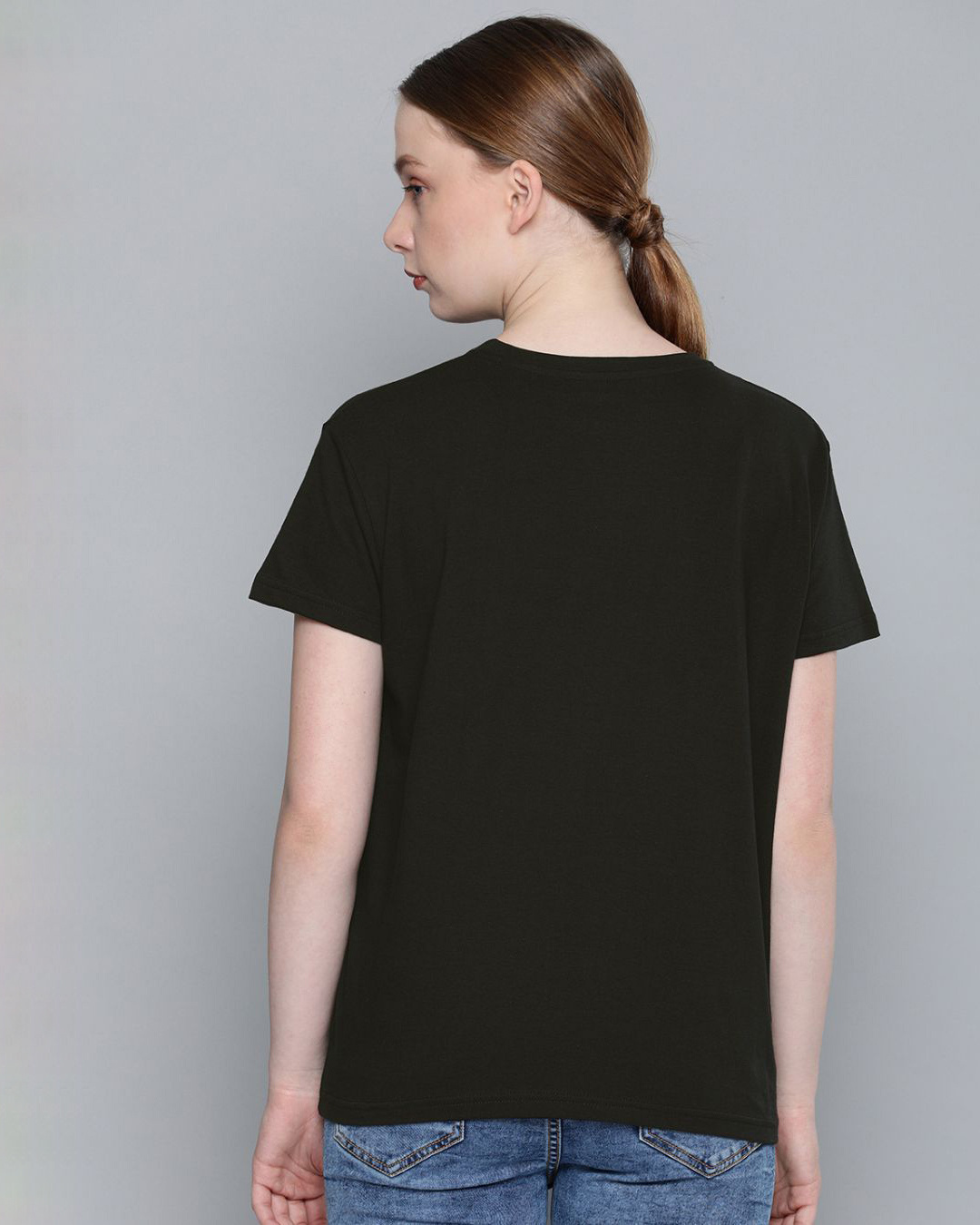 Shop Black Typography T Shirt-Back