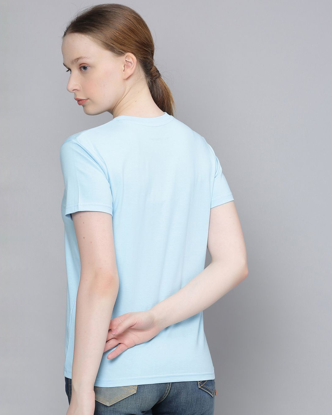 Shop Blue Graphic Print T Shirt-Back