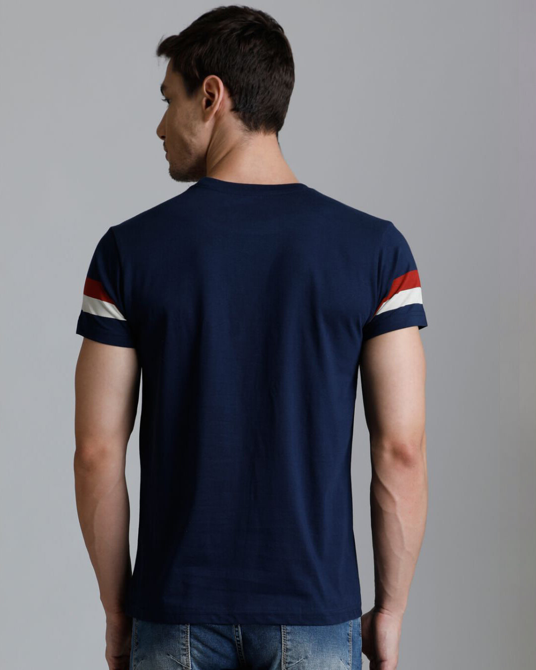 Shop Men's Blue Graphic Print T-shirt-Back