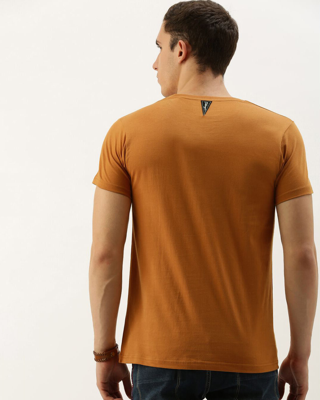 Shop Men's Brown Solid T-shirt-Back