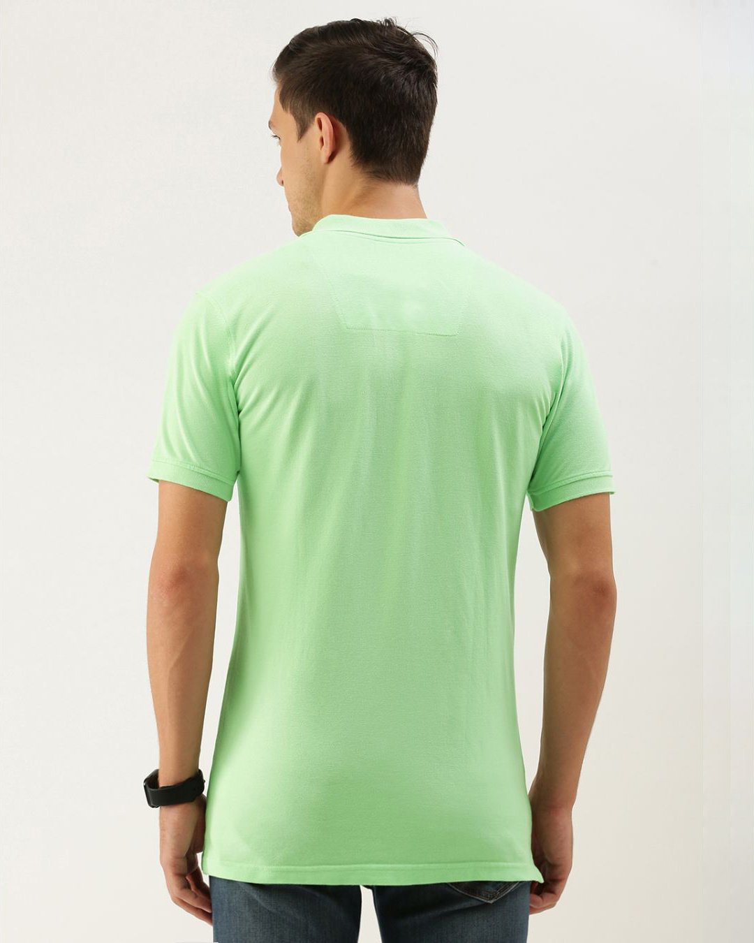 Shop Men's Green Solid T-shirt-Back