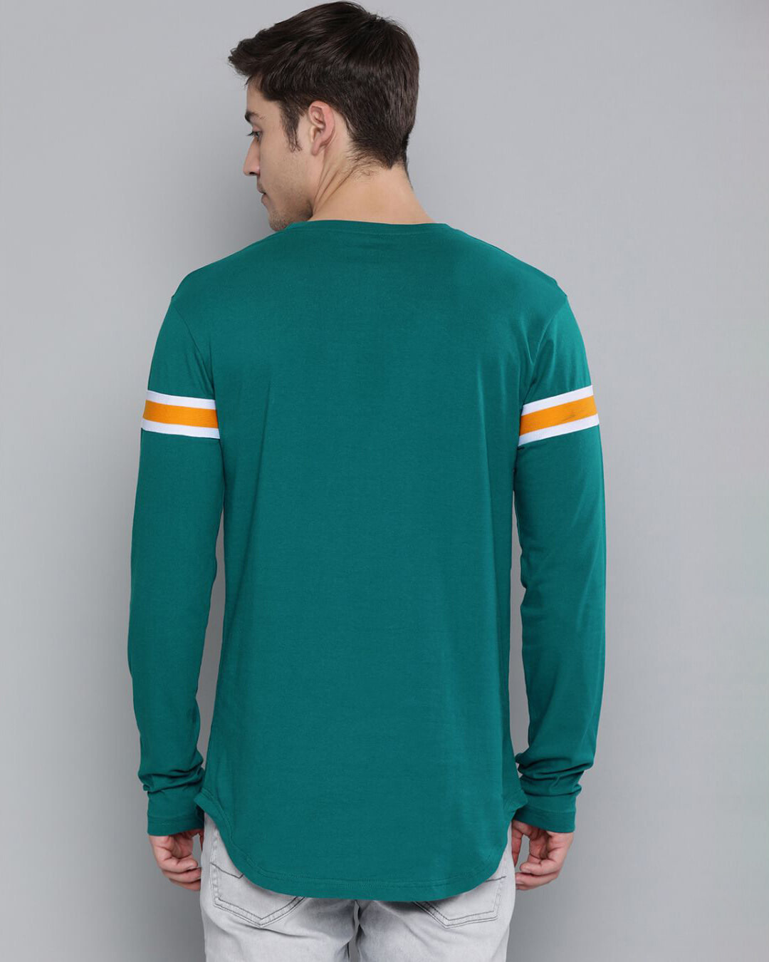 Shop Men's Green Solid T-shirt-Back