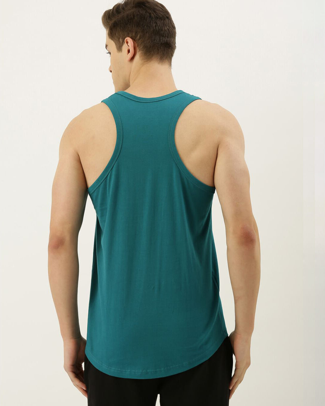 Shop Men's Green Slim Fit Vest-Back