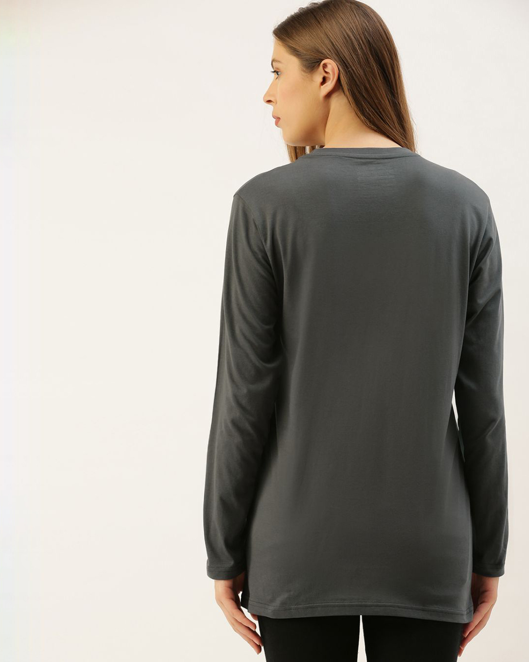 Shop Grey Graphic Print T Shirt-Back