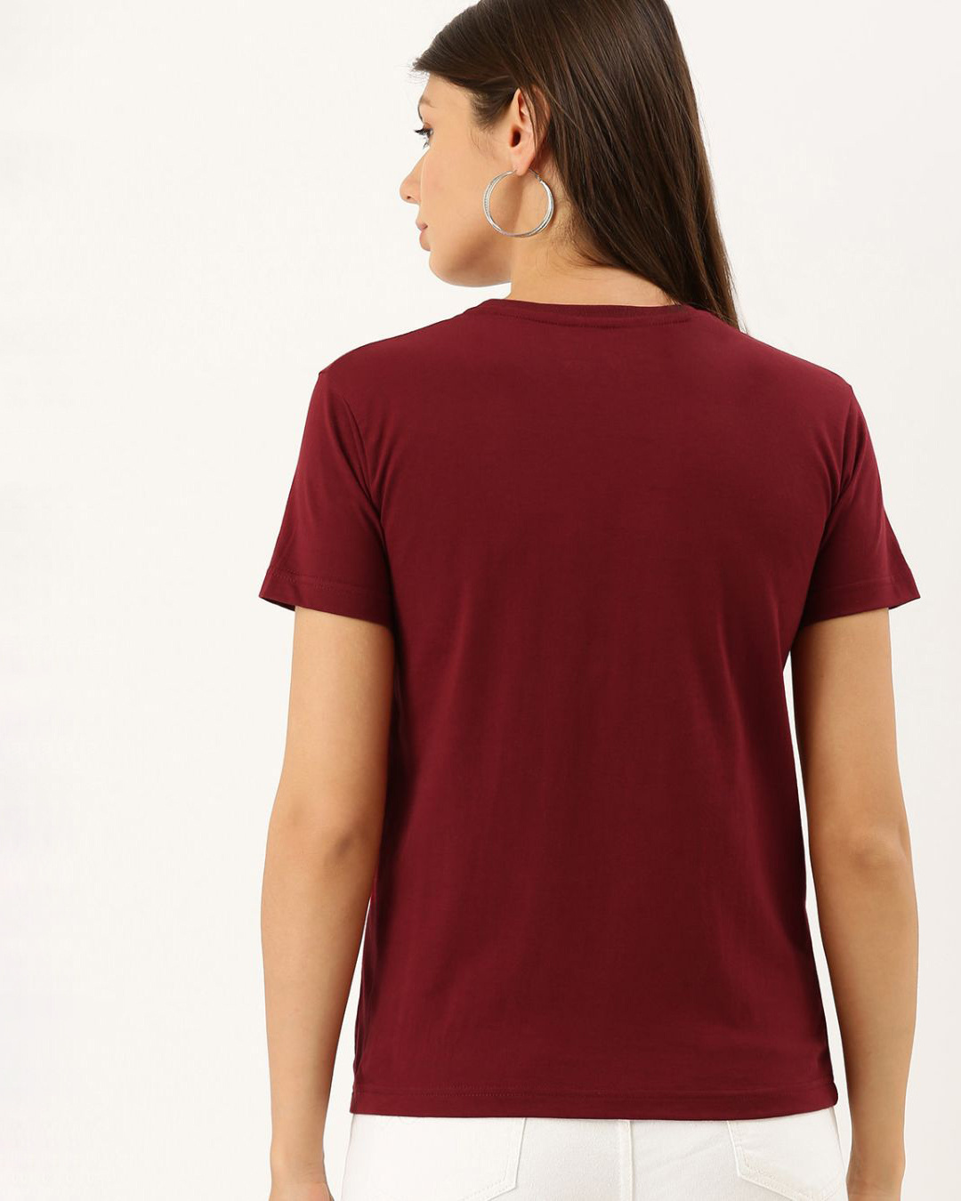 Shop Maroon Typography T Shirt-Back